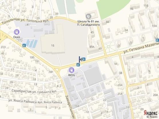 Схема рекламной плоскости по адресу вул.Мазепи 1, СТРЦ Спартак, до пр.Чорновола Схема рекламной плоскости по адресу вул.Мазепи 1, СТРЦ Спартак, до пр.Чорновола