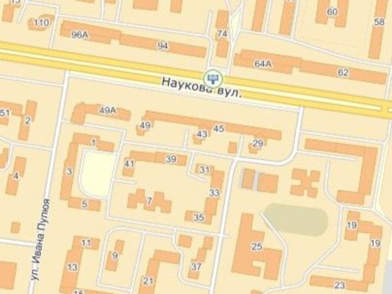 Схема рекламной плоскости по адресу вул.Наукова 94, до вул.Кульпарківської, маг. 1001 дрібниця