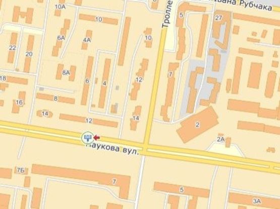 Схема рекламної площини за адресою вул.Наукова-вул.Тролейбусна, до вул.Кульпарківської