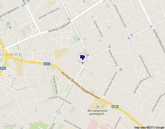 Схема рекламної площини за адресою ул.Кочерги 6 (центр города, м-н КЮЗ, рядом р-к Житний)