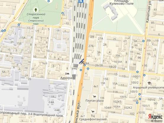 Схема рекламной плоскости по адресу Среднефонтанская - Семинарская 1