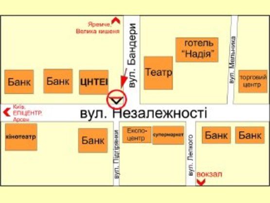 Схема рекламной плоскости по адресу Бандери-Незалежності