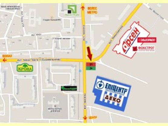 Схема рекламной плоскости по адресу Івасюка - Микулайчука перехрестя (Епіцентр,Арсен)