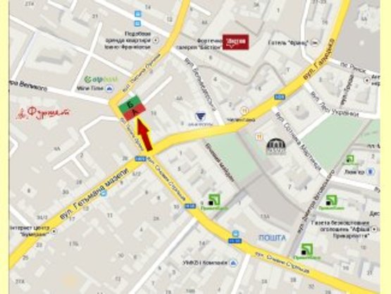 Схема рекламної площини за адресою Пилипа Орлика       центр