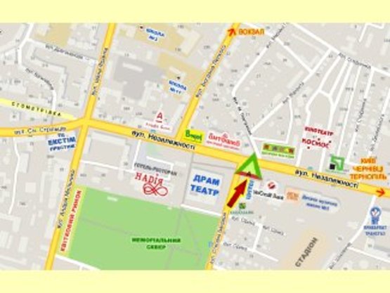 Схема рекламної площини за адресою Бандери-Незалежності                                           освітлення