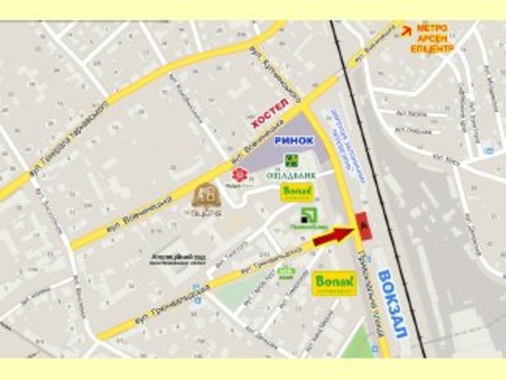 Схема рекламной плоскости по адресу Привокзальна - Грюнвальдська ( залізничний,автовокзал ) лівий