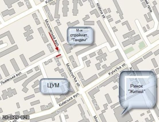 Схема рекламной плоскости по адресу Небесної сотні, 25, лів