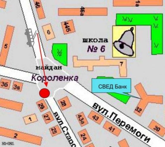 Схема рекламной плоскости по адресу Короленко м-н