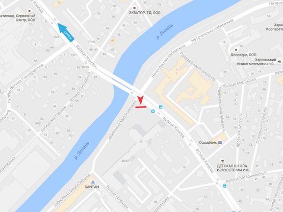 Схема рекламної площини за адресою Маршала Конева ул. - Мороховецкая наб. Схема рекламної площини за адресою Маршала Конева ул. - Мороховецкая наб.