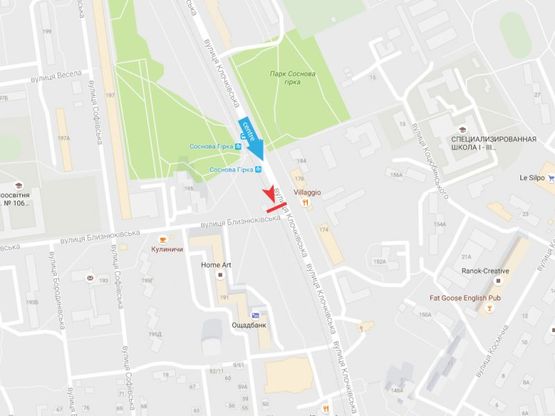 Схема рекламной плоскости по адресу Клочковская ул. - Близнюковская ул., в центр Схема рекламной плоскости по адресу Клочковская ул. - Близнюковская ул., в центр