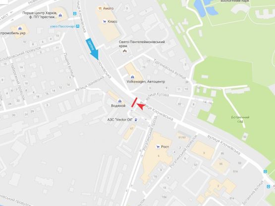 Схема рекламной плоскости по адресу Клочковская ул., 67- СМ Рост  (Б), из центра Схема рекламной плоскости по адресу Клочковская ул., 67- СМ Рост  (Б), из центра