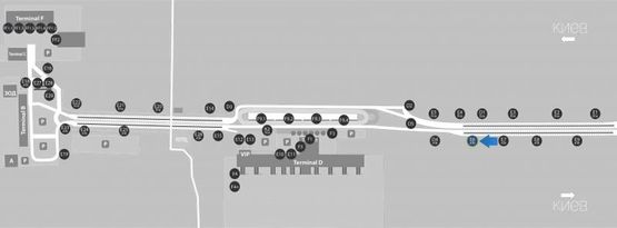 Схема рекламной плоскости по адресу ООН Борисполь. Горизональный бэклайт (направление движения в  аэропорт) Схема рекламной плоскости по адресу ООН Борисполь. Горизональный бэклайт (направление движения в  аэропорт)