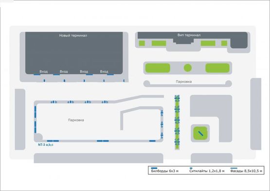 Схема рекламної площини за адресою Аэропорт Харьков (радиус нового терминала) - правая Схема рекламної площини за адресою Аэропорт Харьков (радиус нового терминала) - правая