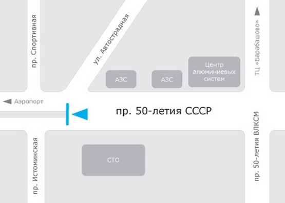 Схема рекламної площини за адресою 50 лет СССР пр-т, 168, из центра Схема рекламної площини за адресою 50 лет СССР пр-т, 168, из центра