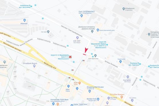 Схема рекламної площини за адресою Московский пр-т - Тракторостроителей пр-т Схема рекламної площини за адресою Московский пр-т - Тракторостроителей пр-т