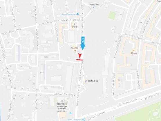 Схема рекламної площини за адресою Клочковская ул. - Дергачевский пер., в центр   ( VIP ) Схема рекламної площини за адресою Клочковская ул. - Дергачевский пер., в центр   ( VIP )