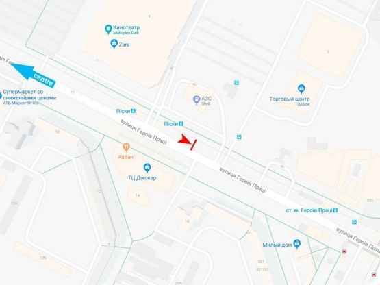 Схема рекламной плоскости по адресу Героев Труда ул., 9-Б, из центра (VIP) (Дафи) Схема рекламной плоскости по адресу Героев Труда ул., 9-Б, из центра (VIP) (Дафи)