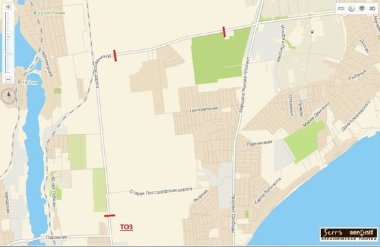 Схема рекламной плоскости по адресу Н04 Одесса-Ильичевск км16+320м (Рыбпорт) (з міста права)