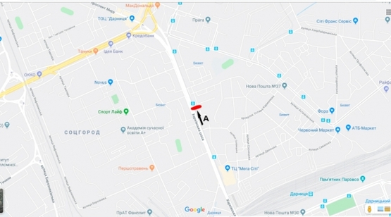 Схема рекламної площини за адресою Харьковское шоссе,9 - Ленинградская пл.