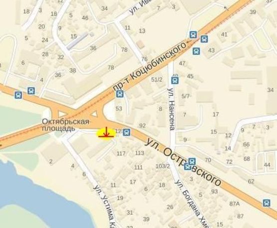 Схема рекламної площини за адресою пл. Героїв Чорнобиля (пл. Жовтнева)