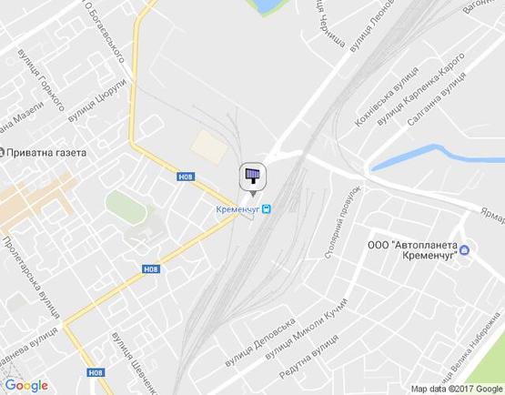 Схема рекламної площини за адресою ул. Первомайская, площадь Привокзальная (жд вокзал)