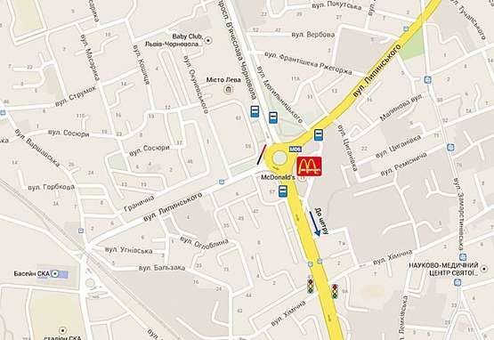 Схема рекламной плоскости по адресу пр.Чорновола - вул. Липинського (справа)