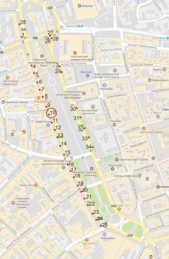 Схема рекламной плоскости по адресу пр. пр.Свободи