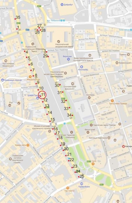 Схема рекламной плоскости по адресу пр. пр.Свободи Схема рекламной плоскости по адресу пр. пр.Свободи