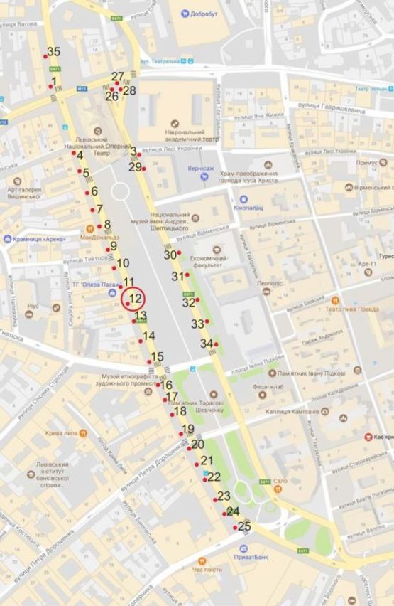 Схема рекламной плоскости по адресу пр. пр.Свободи