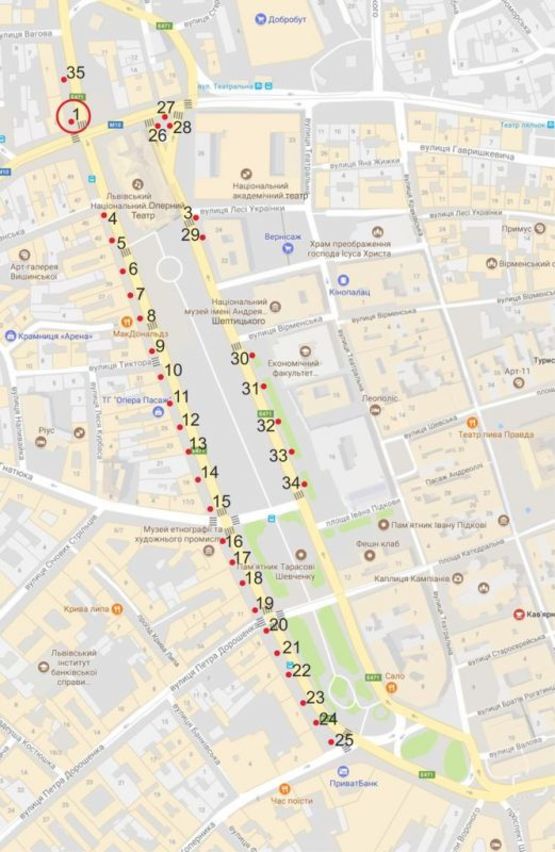 Схема рекламной плоскости по адресу пр. пр. Чорновола Схема рекламной плоскости по адресу пр. пр. Чорновола