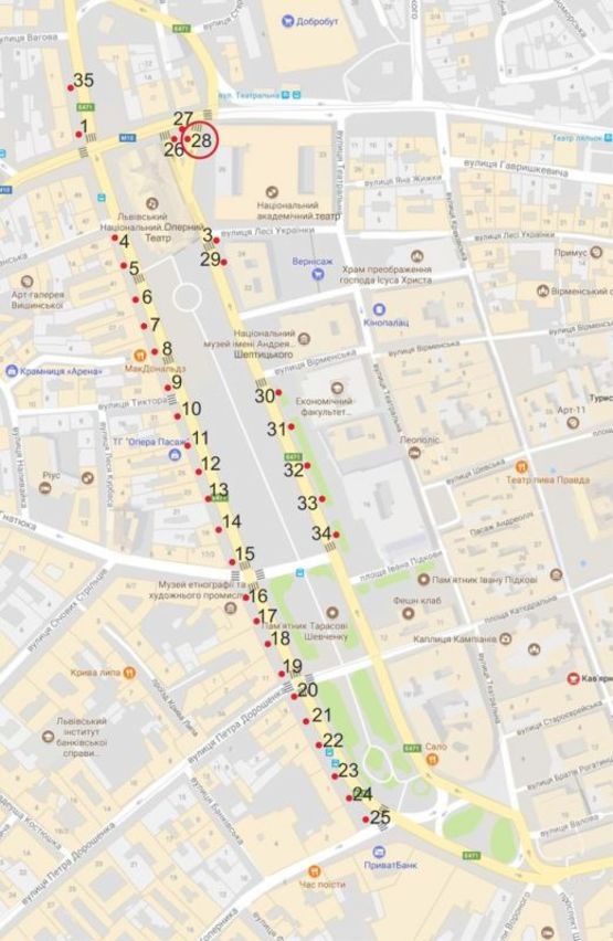 Схема рекламної площини за адресою пр. пр.Свободи