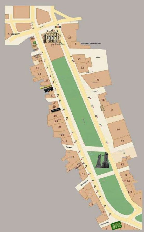 Схема рекламної площини за адресою пр. Чорновола