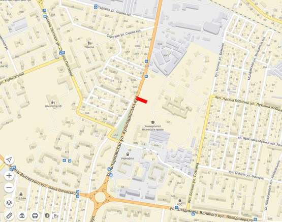 Схема рекламной плоскости по адресу Кульпарківська, місце №2 (А)