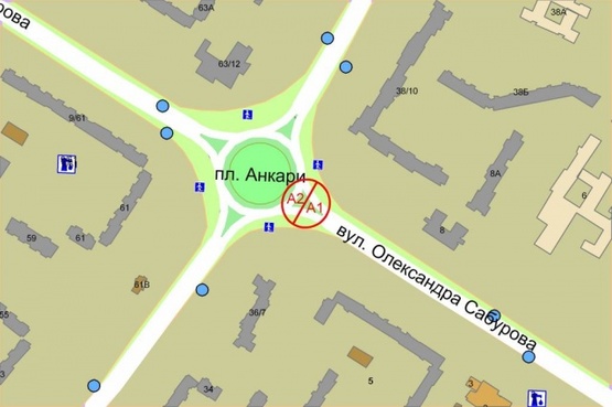 Схема рекламной плоскости по адресу Маяковского/Сабурова, треугольник №3