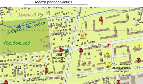 Схема рекламной плоскости по адресу Чаривная -  8 Марта