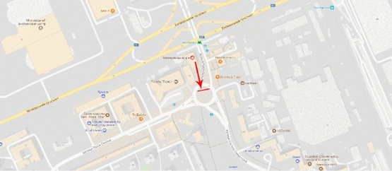 Схема рекламной плоскости по адресу Окипной Р. ул., возле ул.М.Расковой, от ст.м."Левобережная", клумба