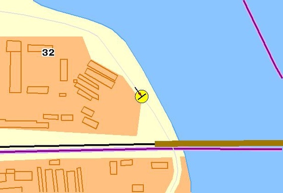 Схема рекламної площини за адресою Электриков ул.7, за железнодорожным мостом,5-й от Московского моста