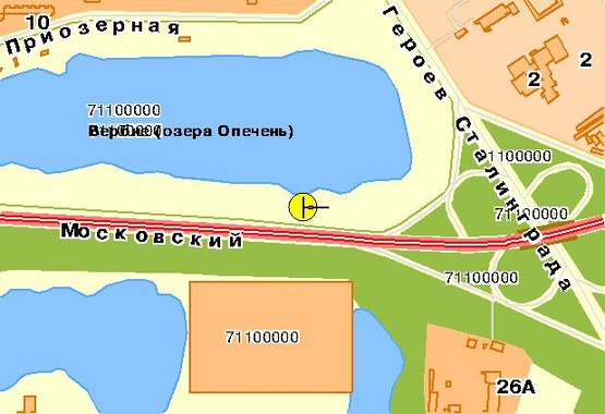 Схема рекламної площини за адресою Бандеры Степана пр-т, в сторону Петровки, левый, в центр