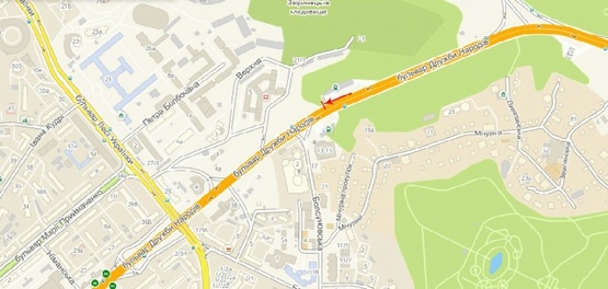 Схема рекламной плоскости по адресу Дружбы Народов б-р /переул. Верхний левая