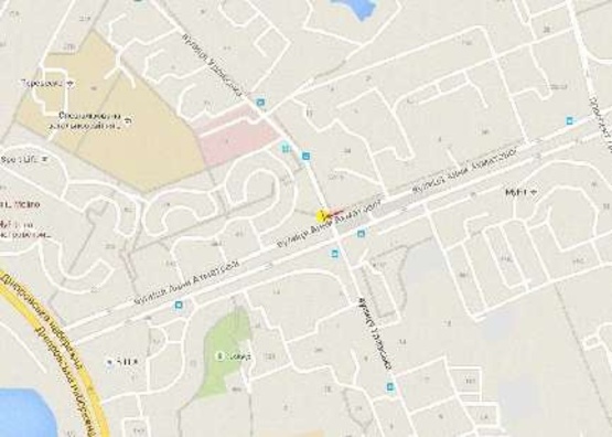 Схема рекламної площини за адресою Ахматовой ул. 44/11 перекресток с ул. Урловская