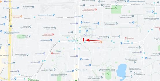 Схема рекламной плоскости по адресу Героев Днепра ул. 43-В