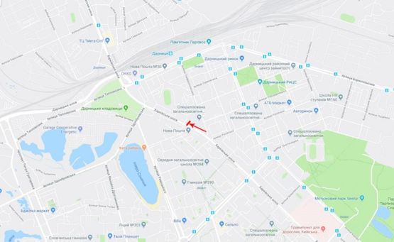 Схема рекламної площини за адресою Харьковское шоссе 21/4