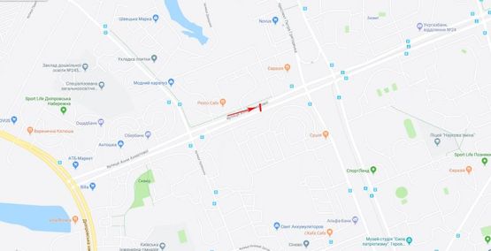 Схема рекламної площини за адресою Ахматовой ул. 35 на распределителе, из центра