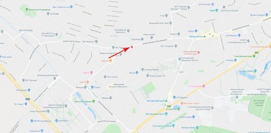 Схема рекламної площини за адресою Максимовича Михаила ул. 32а, в центр