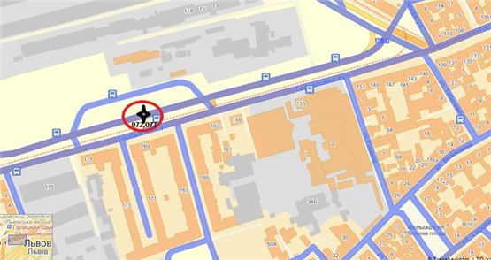 Схема рекламної площини за адресою Городоцька вул.