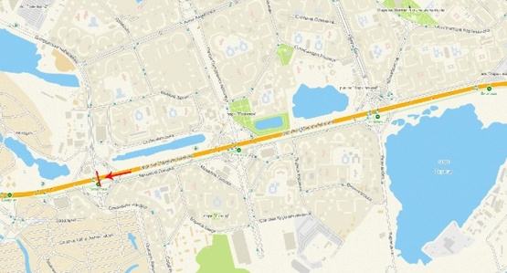 Схема рекламной плоскости по адресу Бажана пр-т. / Днепровская набережная, ст. м. "Осокорки", в центр