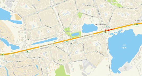 Схема рекламної площини за адресою Бажана пр-т/ Ревуцкого ул., ст.м."Харьковская", в центр