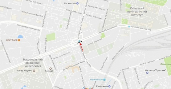 Схема рекламной плоскости по адресу Индустриальная ул./ Борщаговская ул., к пр-т Победы Схема рекламной плоскости по адресу Индустриальная ул./ Борщаговская ул., к пр-т Победы