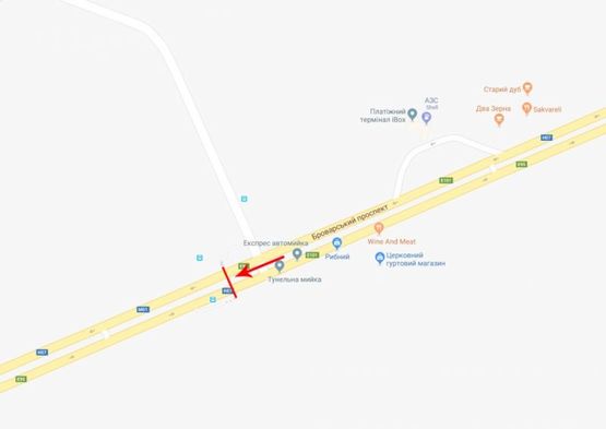 Схема рекламной плоскости по адресу Мост пешеходный через Броварской пр-т возле примыкания автодороги на с.Зазимье Схема рекламной плоскости по адресу Мост пешеходный через Броварской пр-т возле примыкания автодороги на с.Зазимье