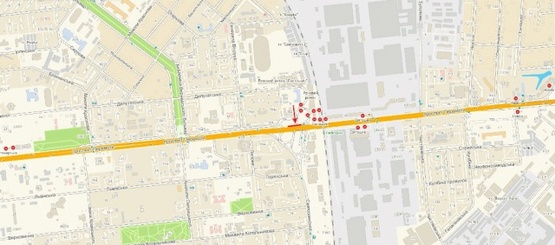 Схема рекламной плоскости по адресу Путепровод возле ст.м. "Святошин", в направлении  Святошинская ул.